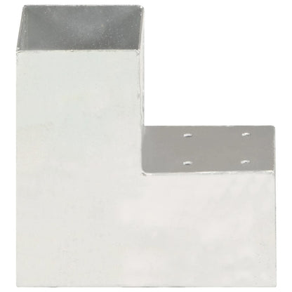 vidaXL Post Connectors 4 pcs L Shape Galvanised Metal 91x91 mm 3