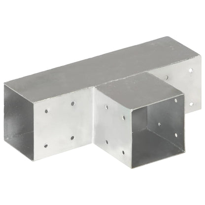 vidaXL Post Connectors 4 pcs T Shape Galvanised Metal 91x91 mm 4