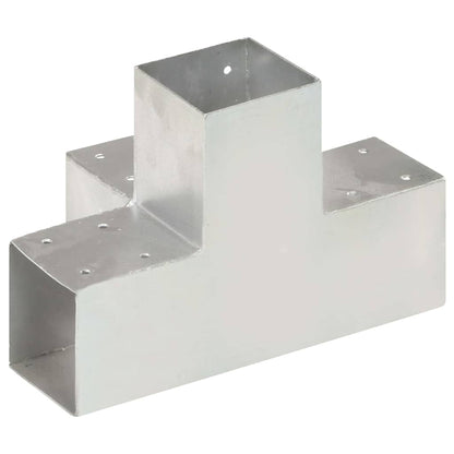 vidaXL Post Connectors 4 pcs X Shape Galvanised Metal 91x91 mm 5