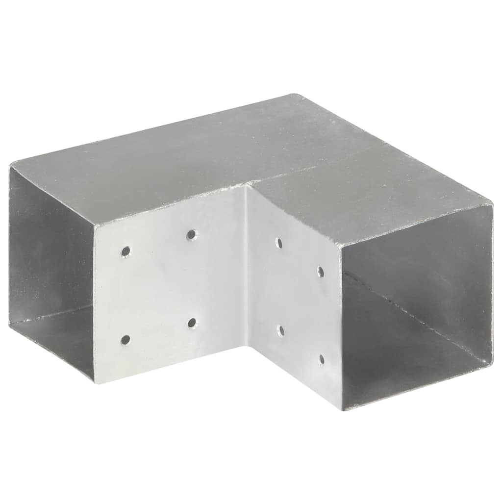 vidaXL Post Connectors 4 pcs L Shape Galvanised Metal 101x101 mm 4