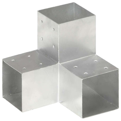 vidaXL Post Connectors 4 pcs Y Shape Galvanised Metal 101x101 mm 2