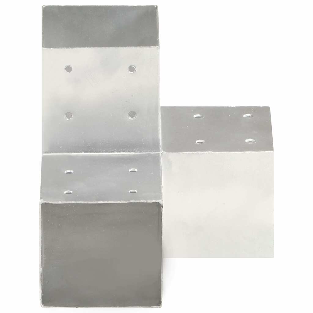vidaXL Post Connectors 4 pcs Y Shape Galvanised Metal 101x101 mm 3