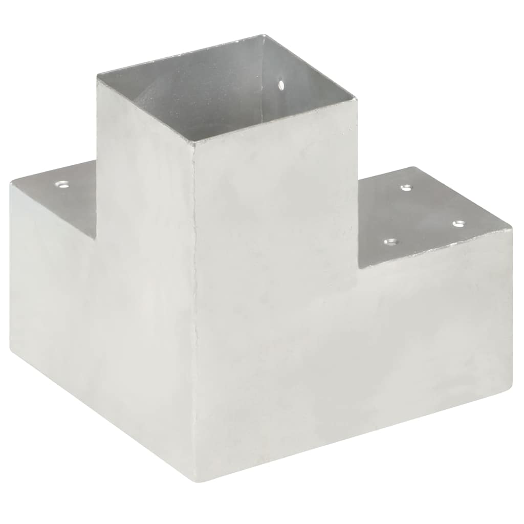 vidaXL Post Connectors 4 pcs Y Shape Galvanised Metal 101x101 mm 4