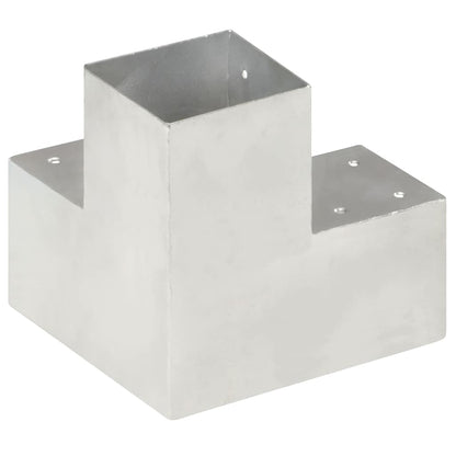 vidaXL Post Connectors 4 pcs Y Shape Galvanised Metal 101x101 mm 4