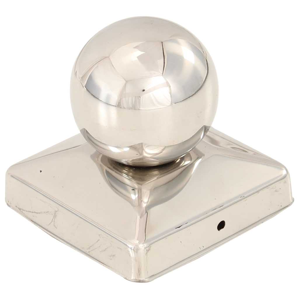 vidaXL Post Caps 6 pcs Globe Final Stainless Steel 81x81 mm 2