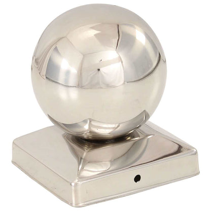vidaXL Post Caps 6 pcs Globe Final Stainless Steel 81x81 mm 3