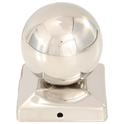 vidaXL Post Caps 6 pcs Globe Final Stainless Steel 81x81 mm 4