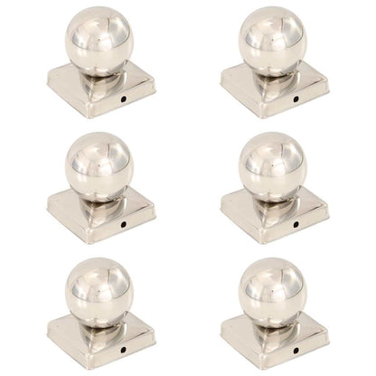 vidaXL Post Caps 6 pcs Globe Final Stainless Steel 101x101 mm 1