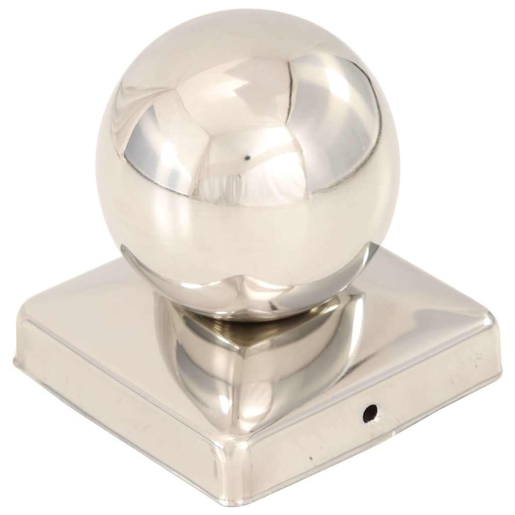 vidaXL Post Caps 6 pcs Globe Final Stainless Steel 101x101 mm 2