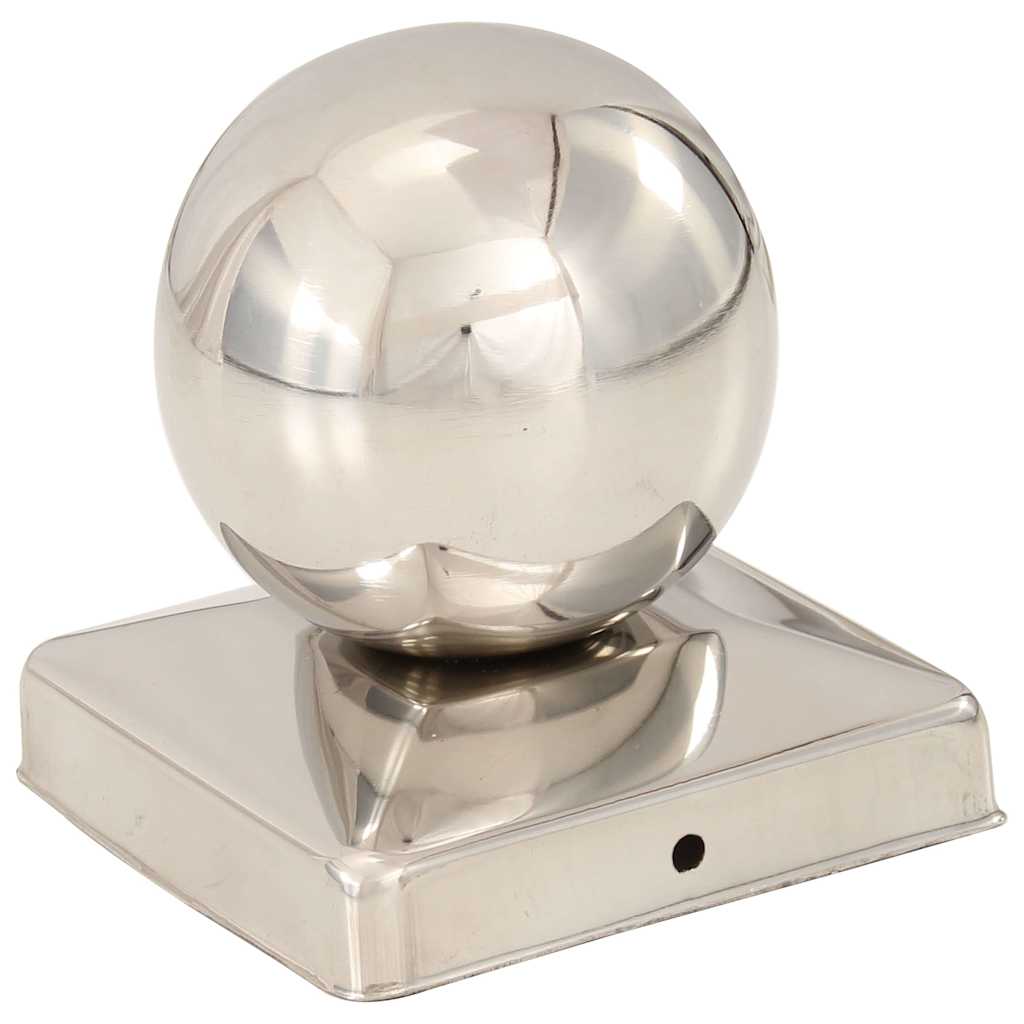 vidaXL Post Caps 6 pcs Globe Final Stainless Steel 101x101 mm 3