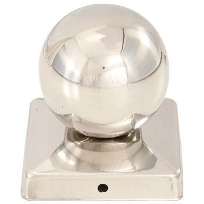vidaXL Post Caps 6 pcs Globe Final Stainless Steel 101x101 mm 4