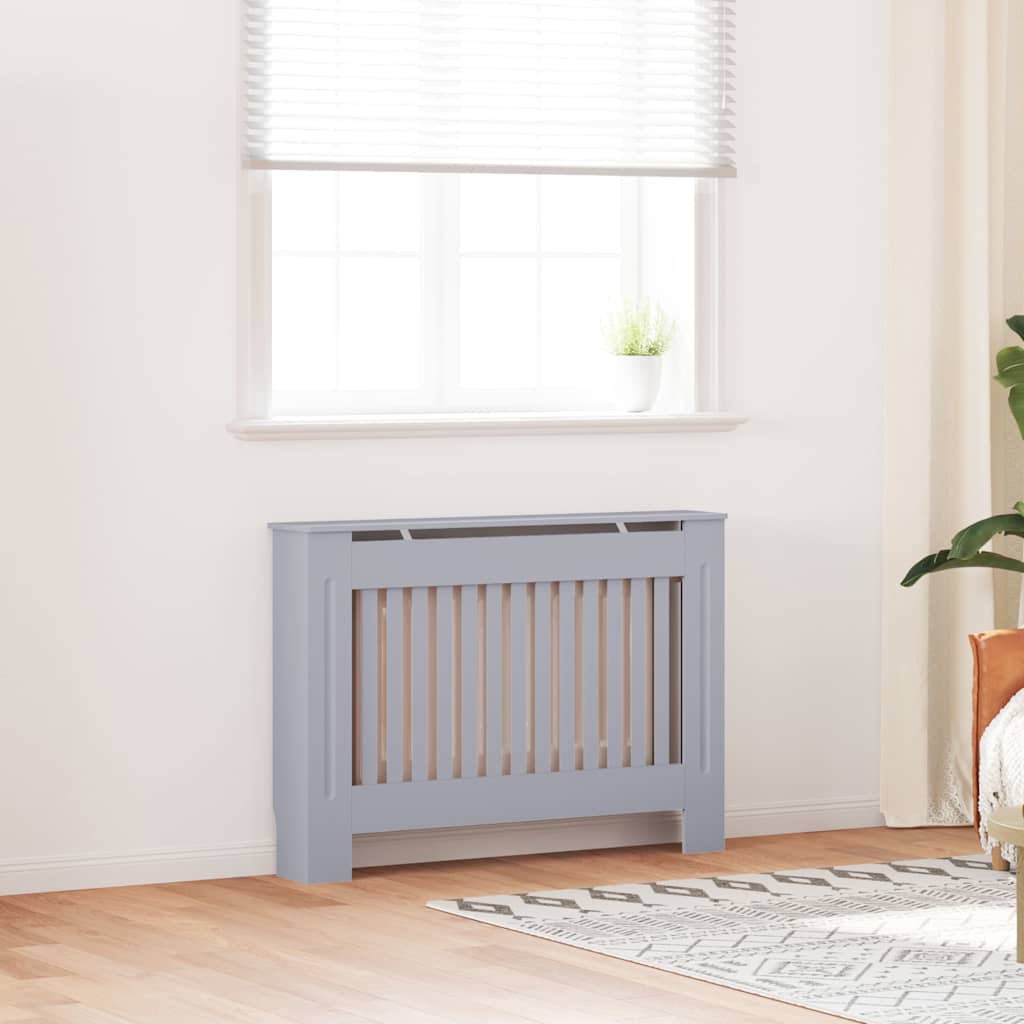 vidaXL Radiator Cover Grey 112x19x81.5 cm Engineered Wood 1
