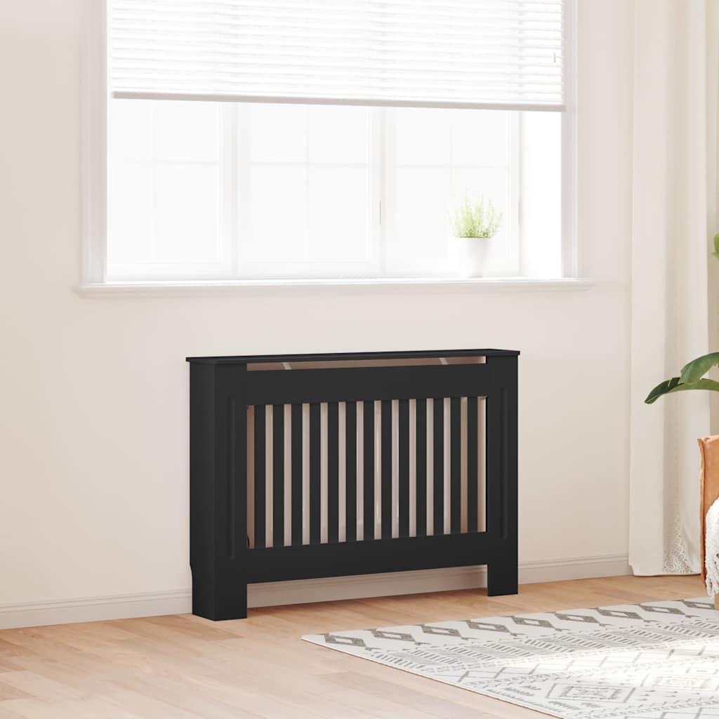 Radiator Cover 112 x 19 x 81.5 cm Engineered Wood 1 Depth 19 cm Width 112 cm Black