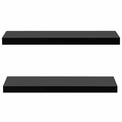 vidaXL Wall Mounted Shelf | Set of 2 | Black | MDF | 80 cm | Wall mounting 3