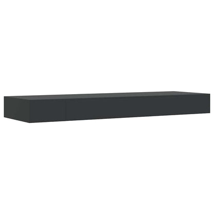 vidaXL Wall Mounted Shelf | Black | MDF | Wall Mounted Shelf | Rectangular 4