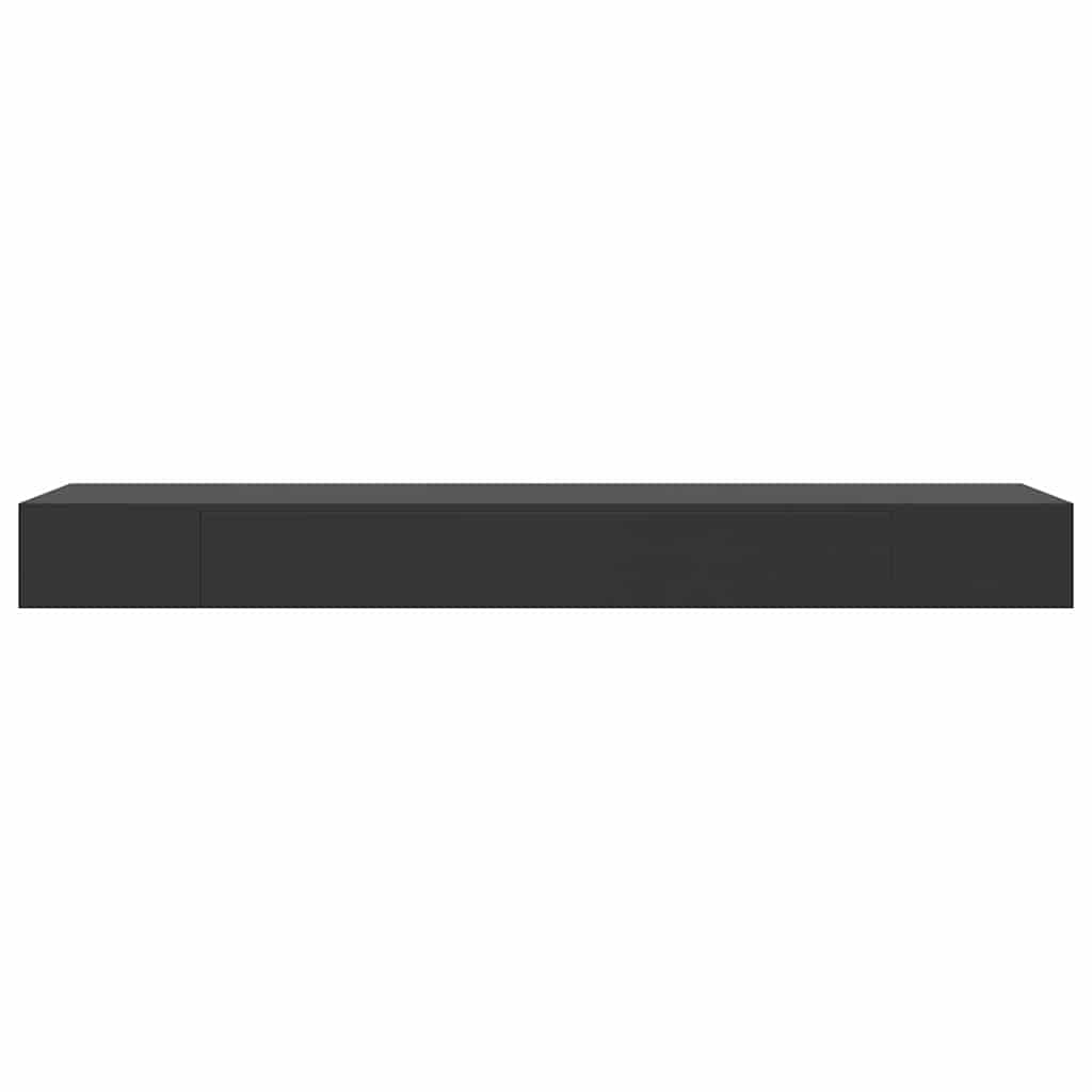 vidaXL Wall Mounted Shelf | Black | MDF | Wall Mounted Shelf | Rectangular 5