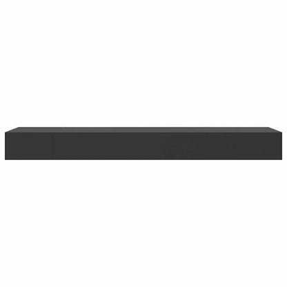 vidaXL Wall Mounted Shelf | Black | MDF | Wall Mounted Shelf | Rectangular 5