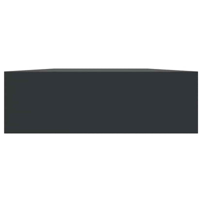 vidaXL Wall Mounted Shelf | Black | MDF | Wall Mounted Shelf | Rectangular 6