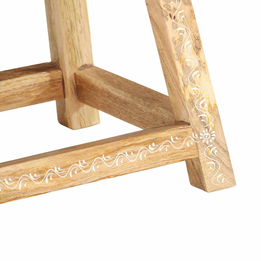 vidaXL Hand-painted Stool 38x38x35 cm Solid Mango Wood 4