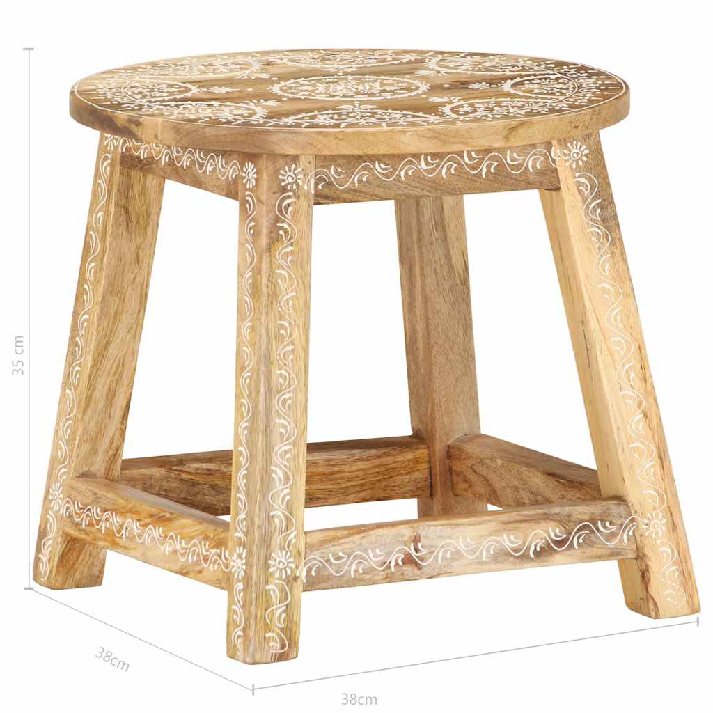 vidaXL Hand-painted Stool 38x38x35 cm Solid Mango Wood 5