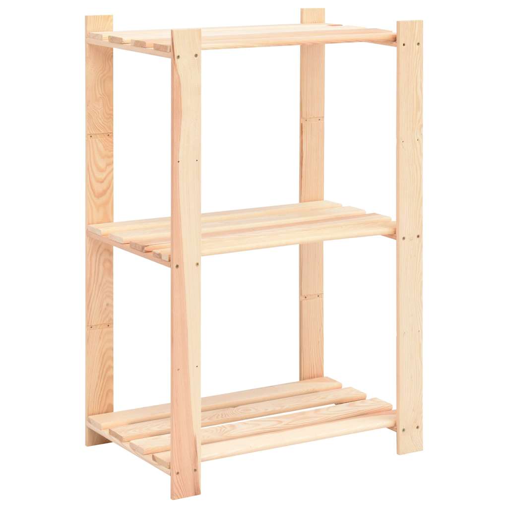 vidaXL 3-Tier Storage Racks 2 pcs 60x38x90 cm Solid Pinewood 150 kg 2