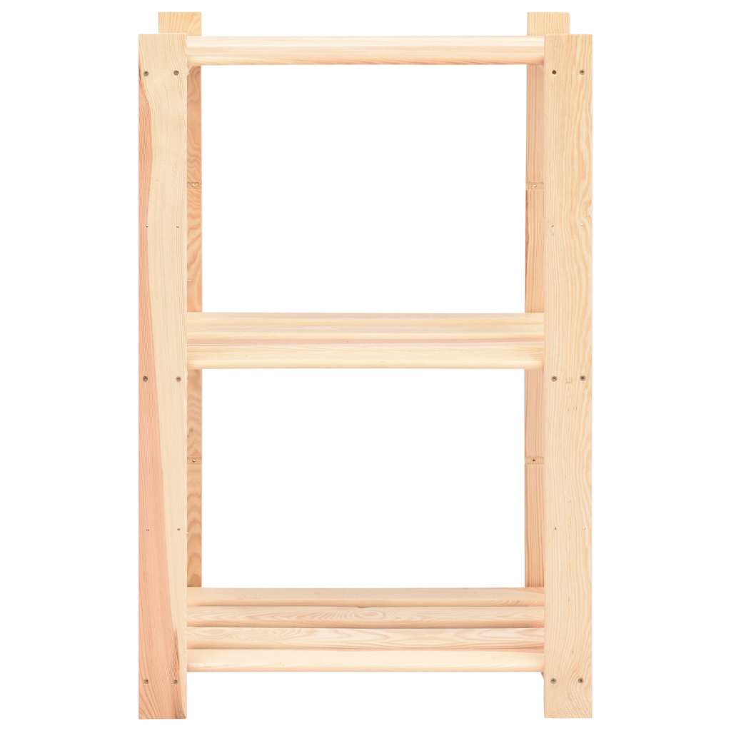 vidaXL 3-Tier Storage Racks 2 pcs 60x38x90 cm Solid Pinewood 150 kg 3