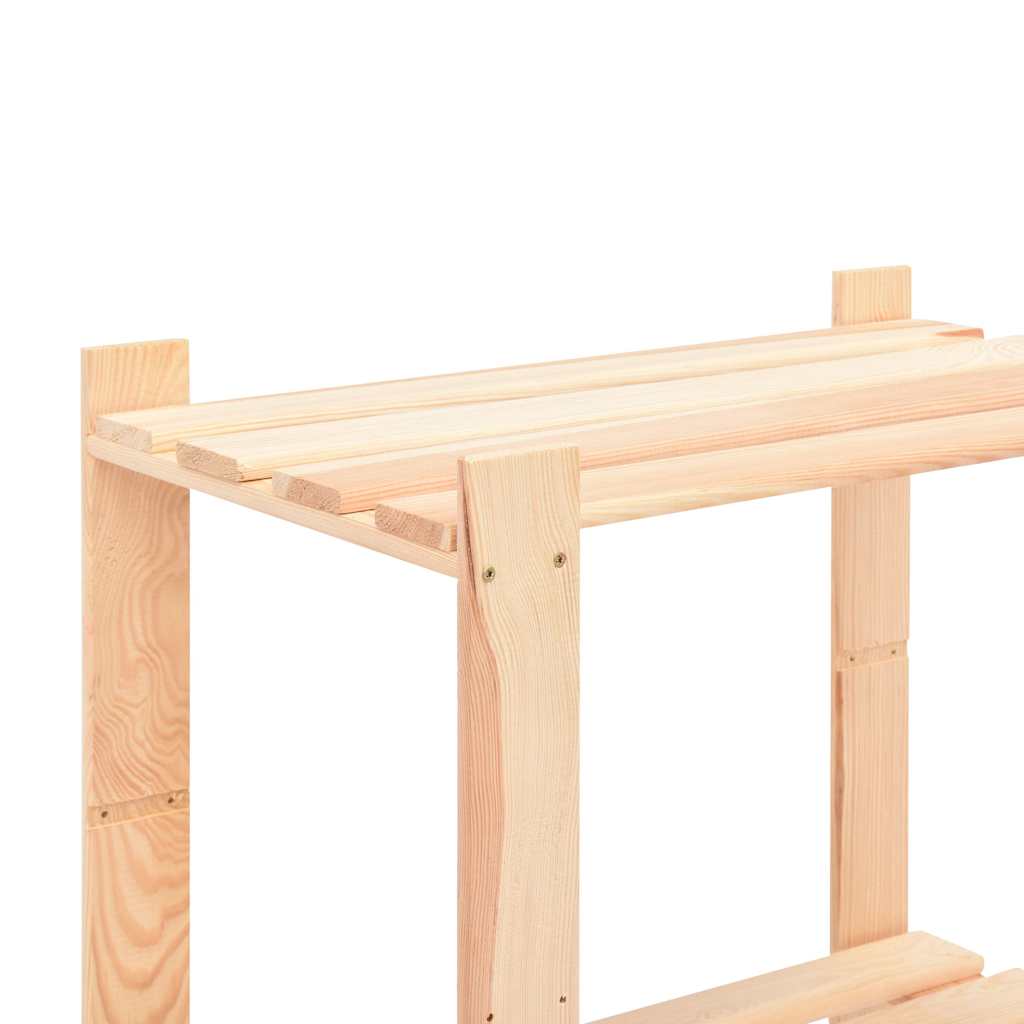 vidaXL 3-Tier Storage Racks 2 pcs 60x38x90 cm Solid Pinewood 150 kg 5