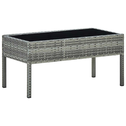 vidaXL Garden Table | Grey | PE Rattan, Steel, Glass | Medium | Durable 1