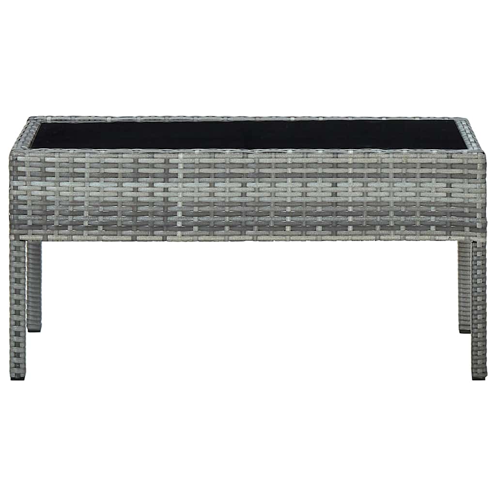 vidaXL Garden Table | Grey | PE Rattan, Steel, Glass | Medium | Durable 2