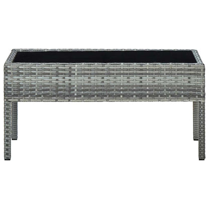 vidaXL Garden Table | Grey | PE Rattan, Steel, Glass | Medium | Durable 2