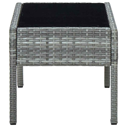 vidaXL Garden Table | Grey | PE Rattan, Steel, Glass | Medium | Durable 3