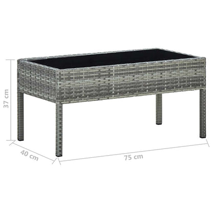 vidaXL Garden Table | Grey | PE Rattan, Steel, Glass | Medium | Durable 5