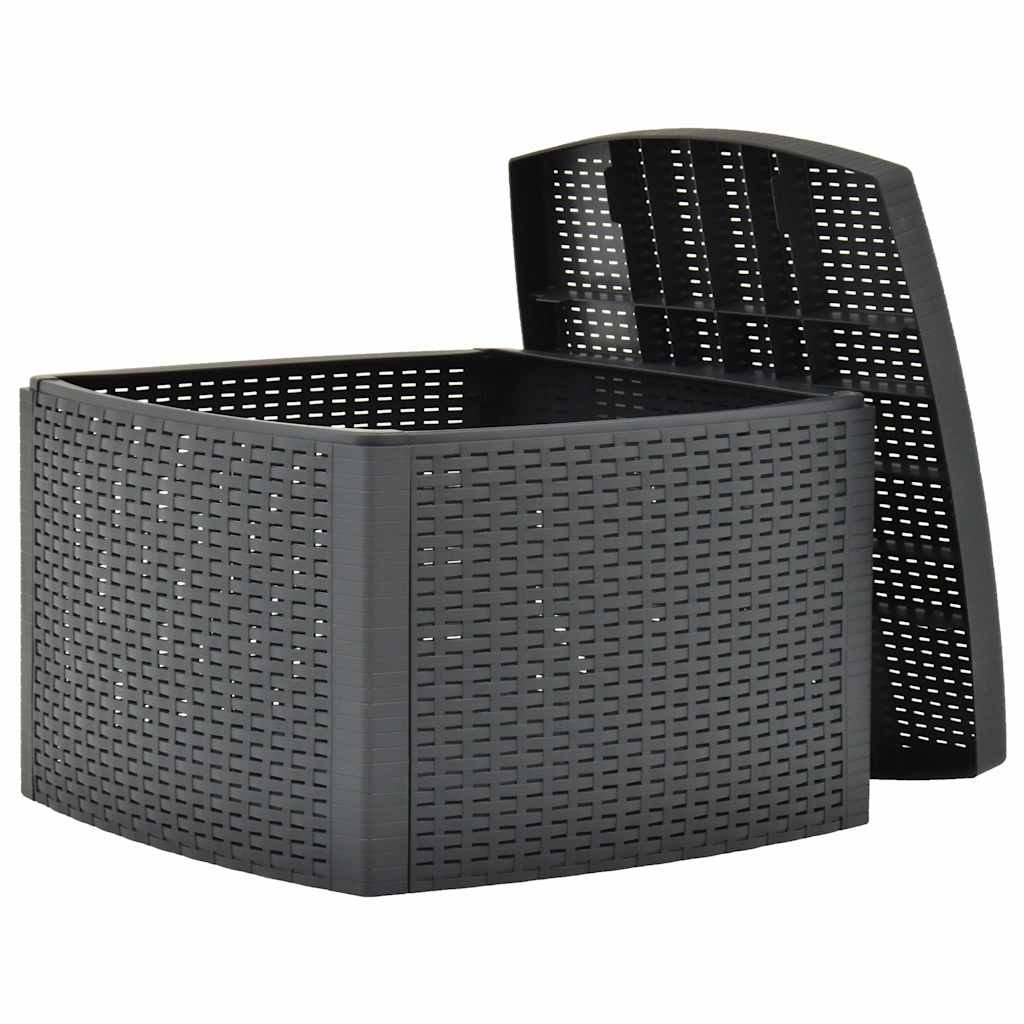 vidaXL Side Table Anthracite 54x54x36.5 cm Plastic 3