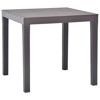vidaXL Garden Table with 2 Benches Plastic Brown 4