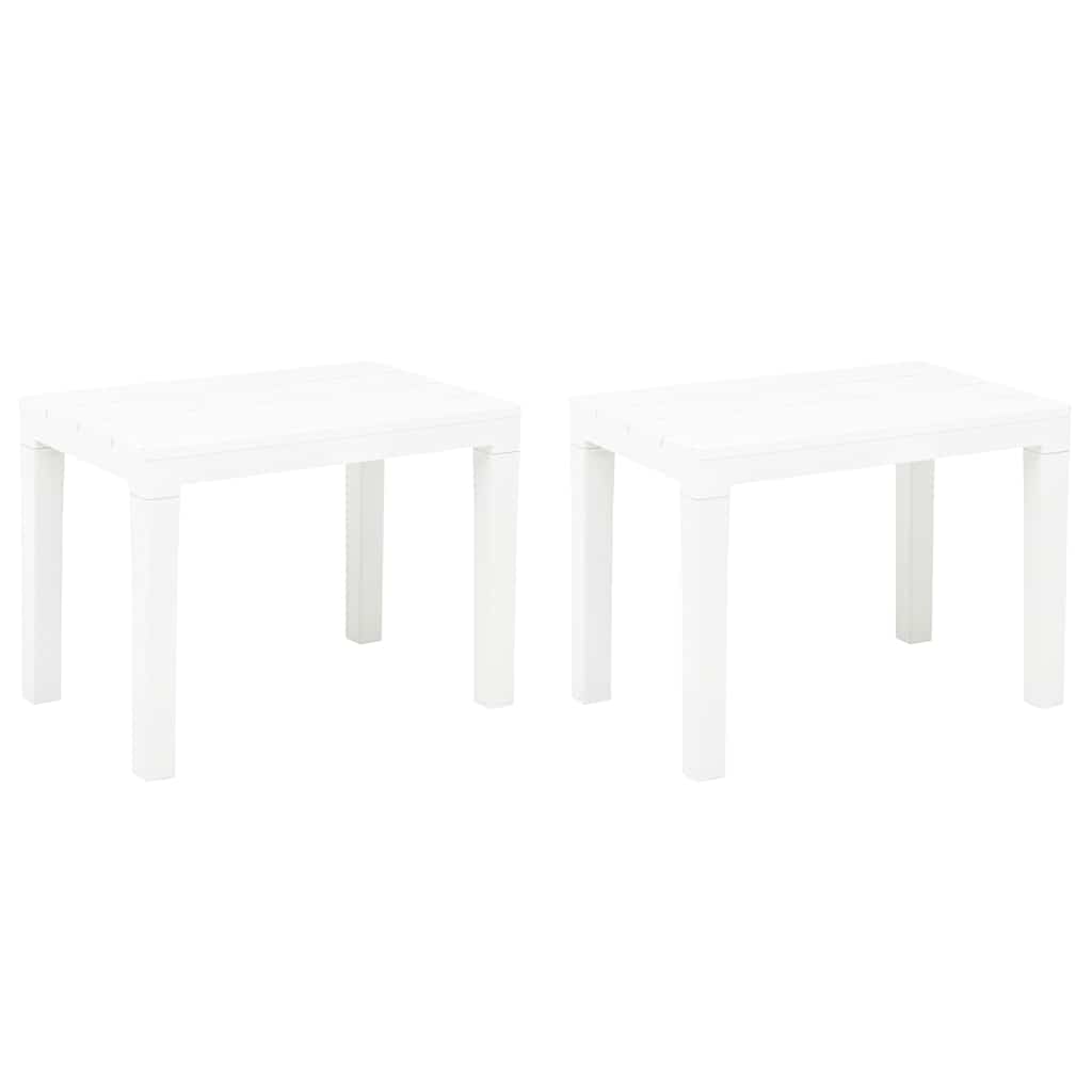 vidaXL Garden Benches 2 pcs White Plastic 1