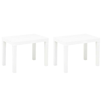 vidaXL Garden Benches 2 pcs White Plastic 1