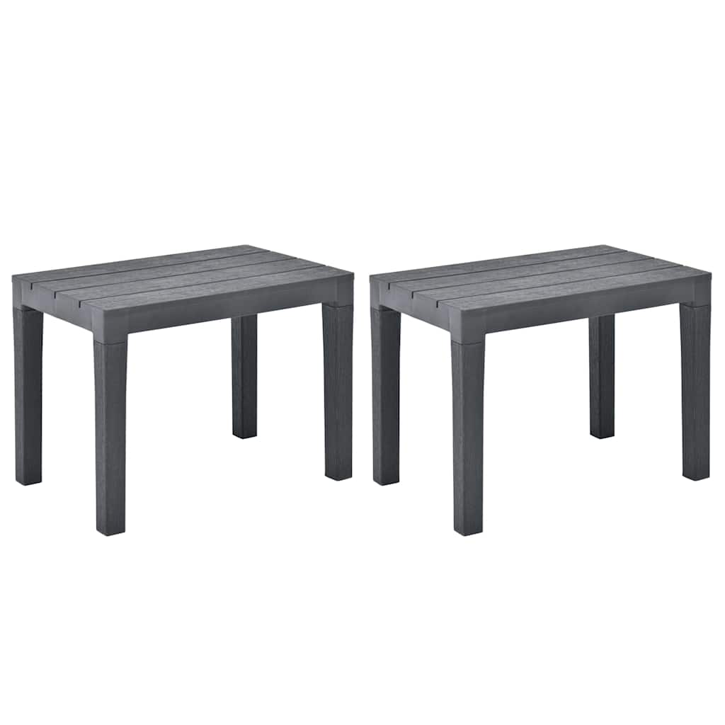 vidaXL Garden Benches 2 pcs Anthracite Plastic 1