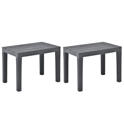 vidaXL Garden Benches 2 pcs Anthracite Plastic 1