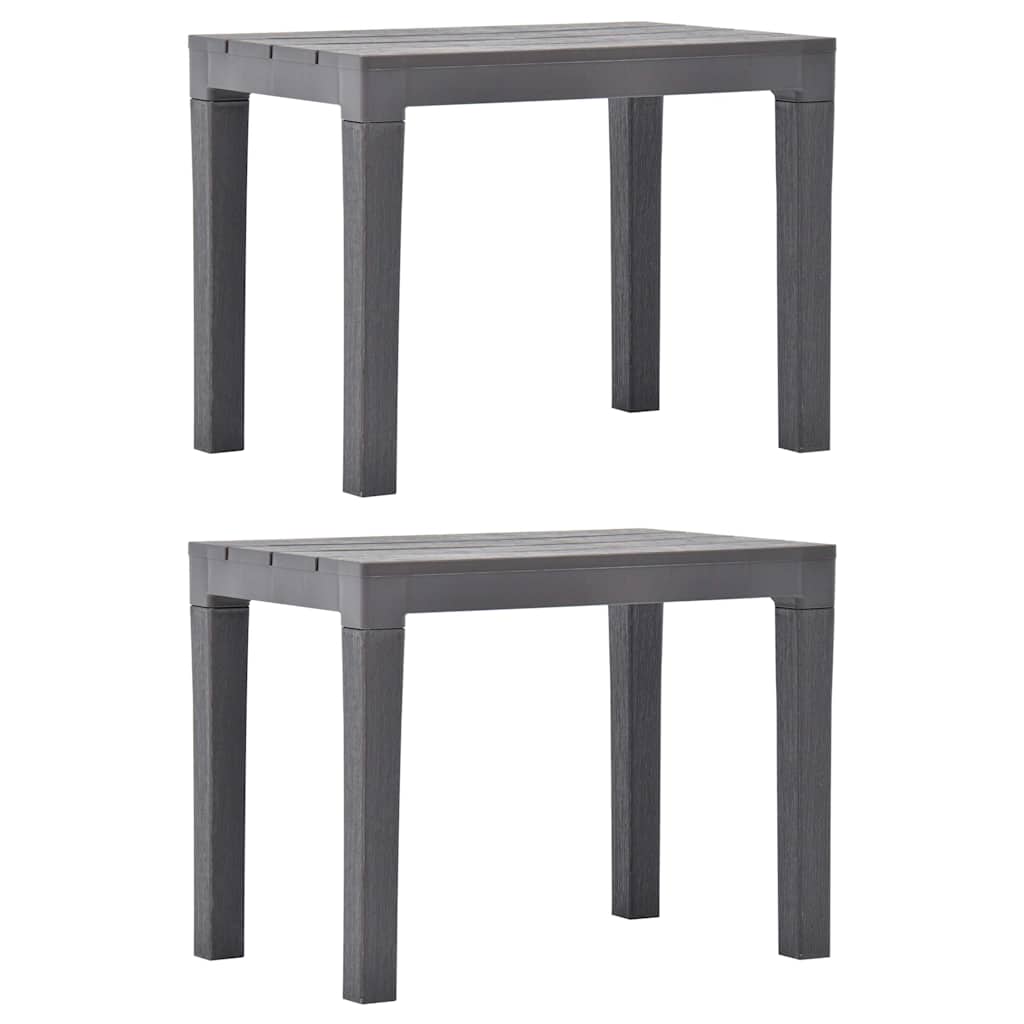 vidaXL Garden Benches 2 pcs Mocca Plastic 1