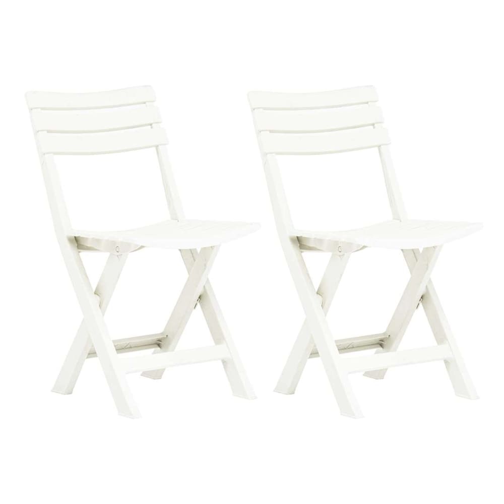 Folding Chairs 2 pcs Plastic White