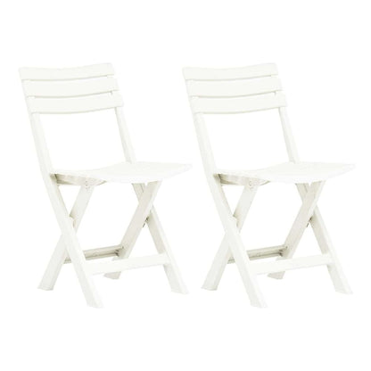 Folding Chairs 2 pcs Plastic White