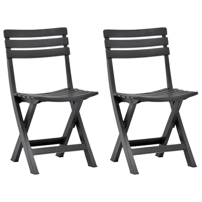 vidaXL Folding Chairs 2 pcs Plastic Anthracite 1