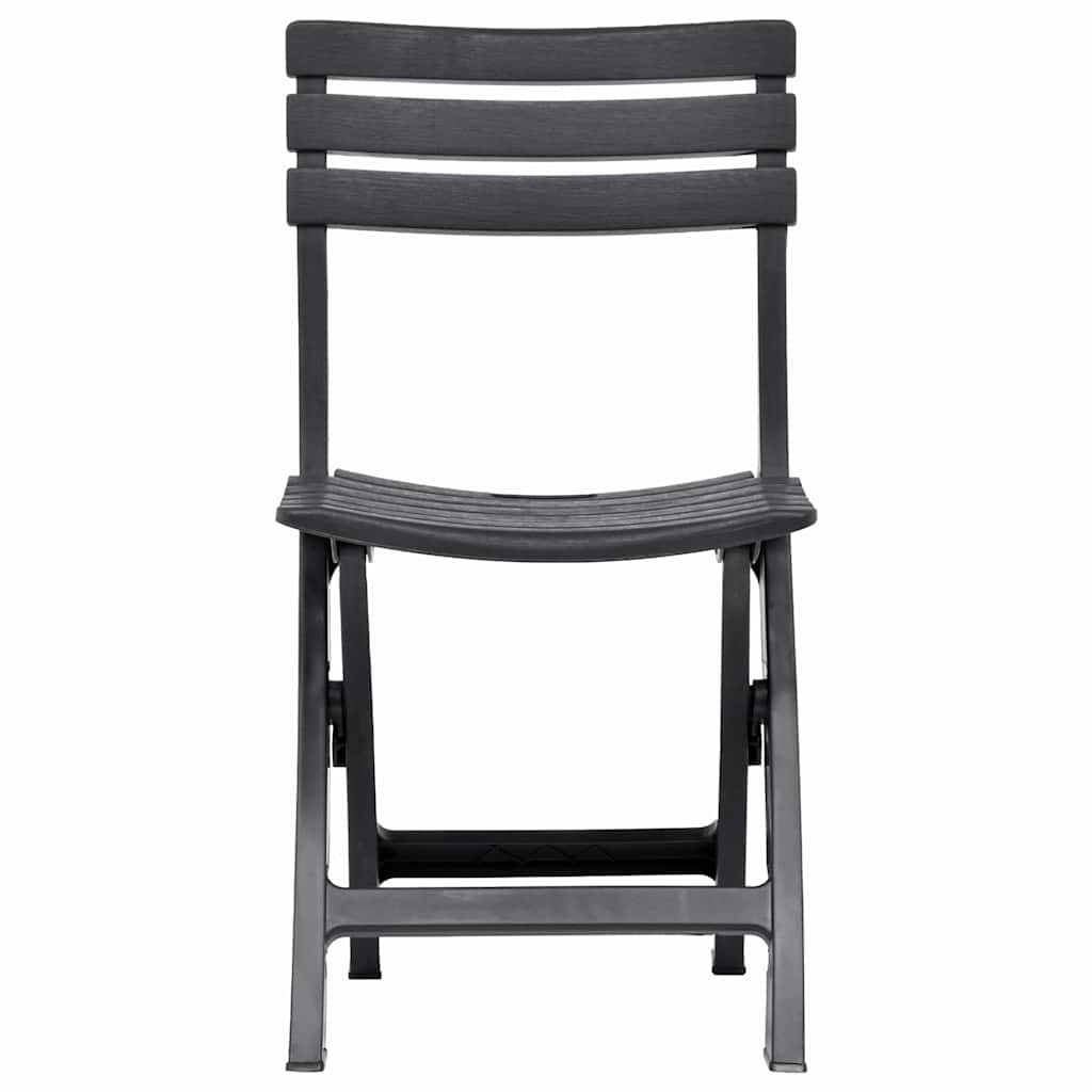 vidaXL Folding Chairs 2 pcs Plastic Anthracite 3