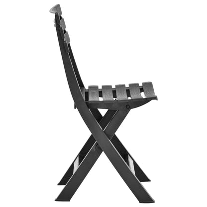 vidaXL Folding Chairs 2 pcs Plastic Anthracite 4
