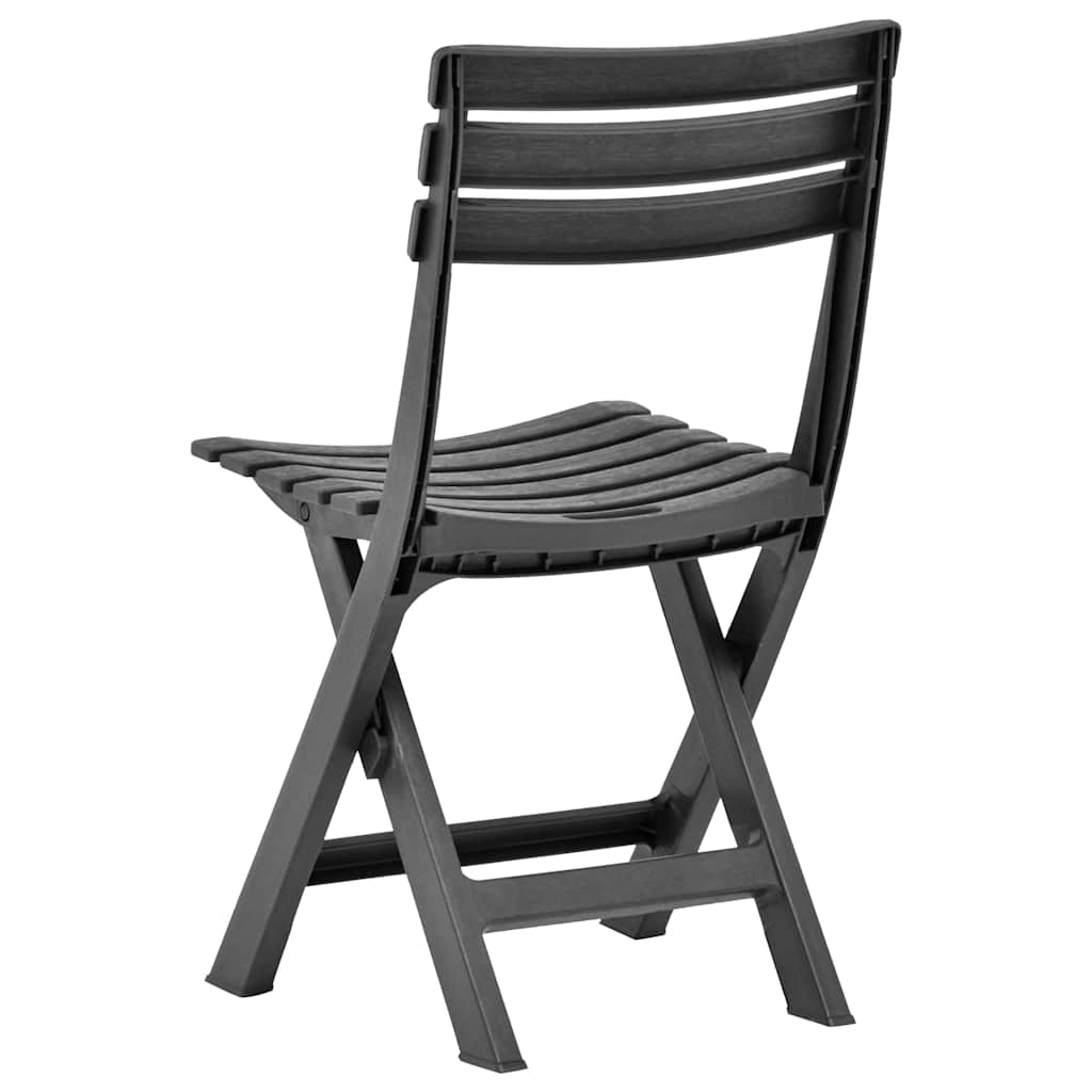 vidaXL Folding Chairs 2 pcs Plastic Anthracite 5