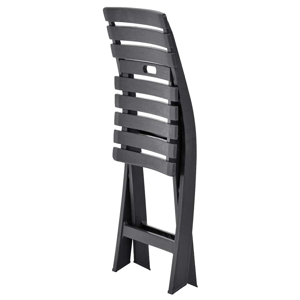 vidaXL Folding Chairs 2 pcs Plastic Anthracite 6