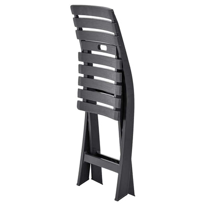 vidaXL Folding Chairs 2 pcs Plastic Anthracite 6