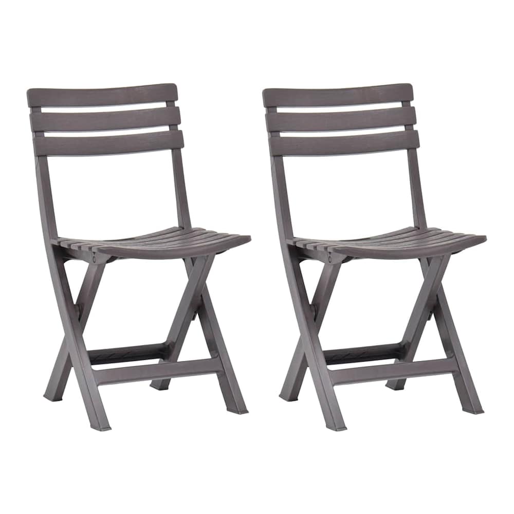 vidaXL Folding Chairs 2 pcs Plastic