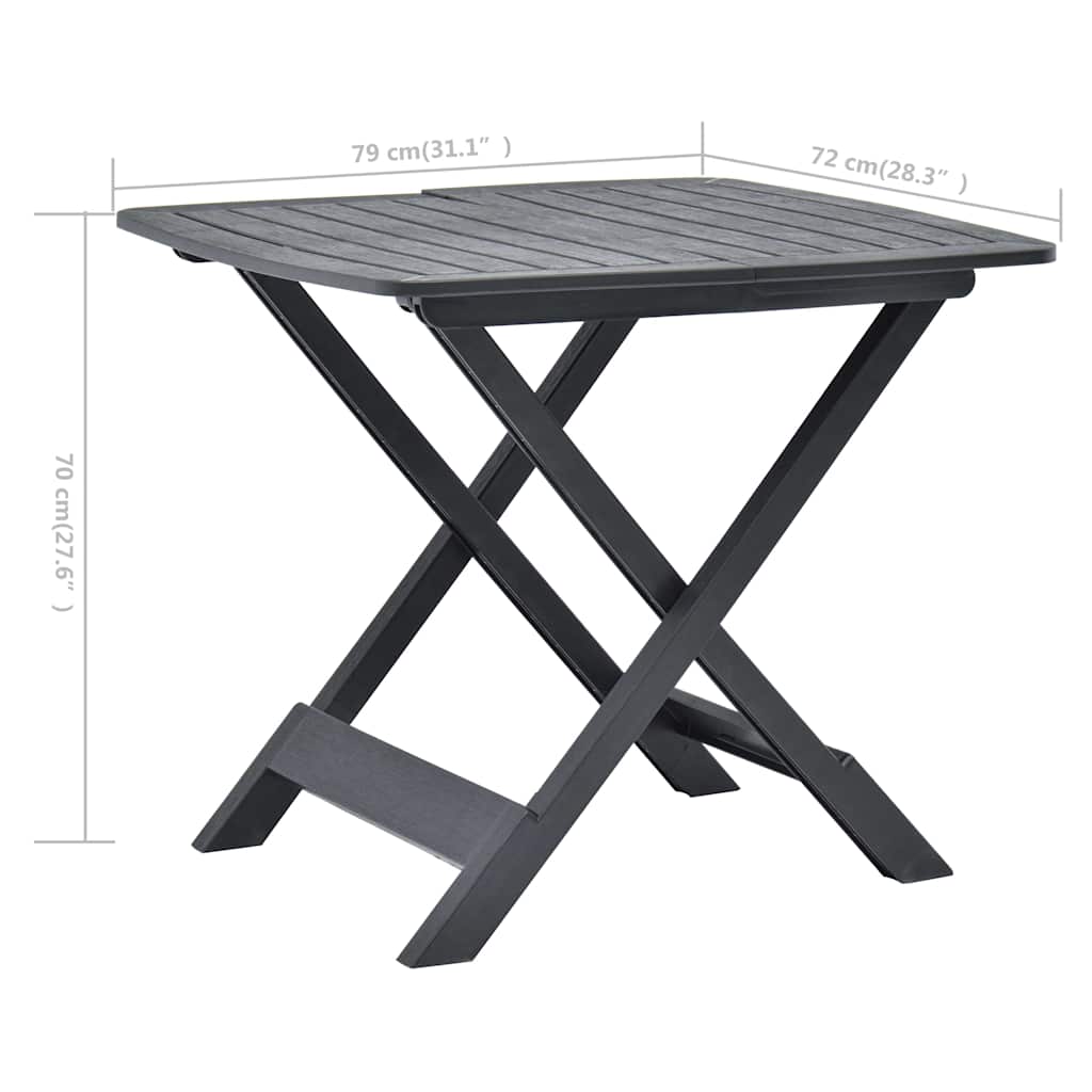 vidaXL Garden Table | Anthracite | Plastic | Compact | Foldable | Bistro Table 6