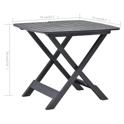 vidaXL Garden Table | Anthracite | Plastic | Compact | Foldable | Bistro Table 6